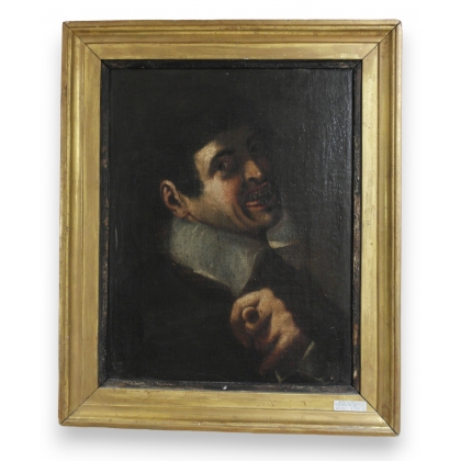 Huile sur toile \"Le rieur\"