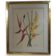 Aquarelle Fleurs "Heliconia" signée MARTHE 78