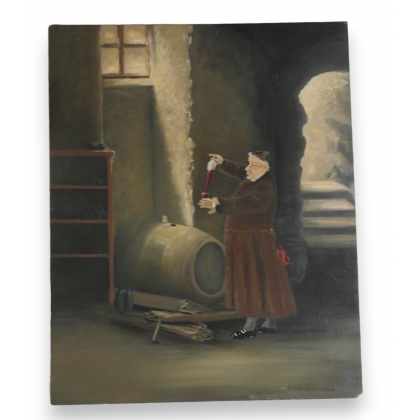 Huile sur bois \"à la cave\"