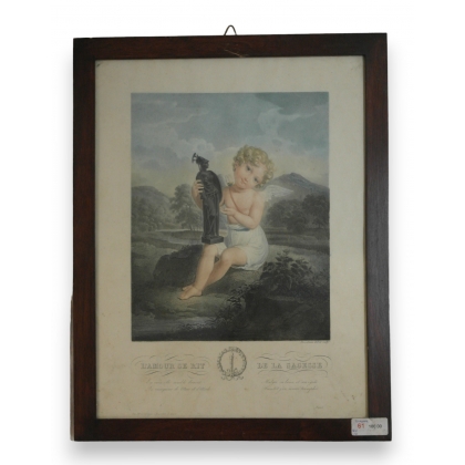 Engraving ‘Love mocks wisdom’ by Moinat SA – Antiques and decorative items – Engravings, lithographs