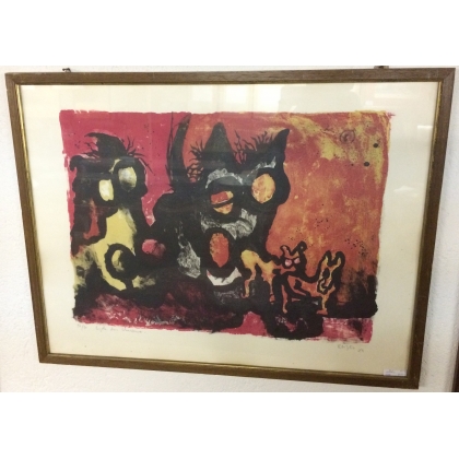 Lithograph “Horse Cycle” 27/30 by Moinat SA – Antiques and decorative items – Engravings, lithographs