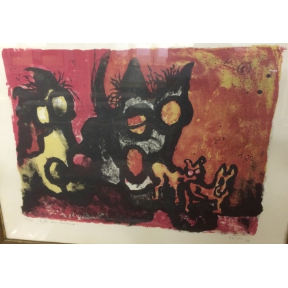 Lithograph “Horse Cycle” 27/30 by Moinat SA – Antiques and decorative items – Engravings, lithographs