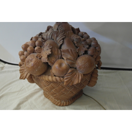 Italian terracotta lamp ‘basket’ at Moinat SA – Antiques and home décor