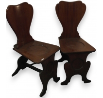 Paire de Hall chairs George II en acajou