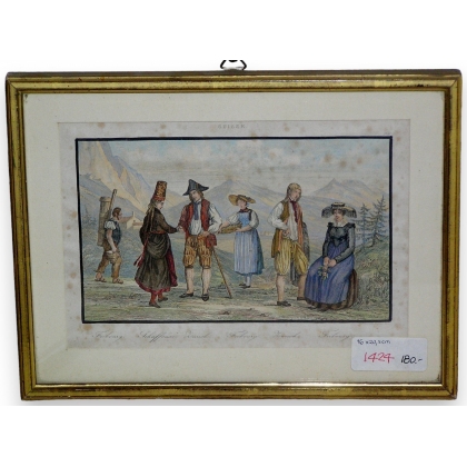 Engravings of Swiss costumes at Moinat SA – Antiques and decorative items – Engravings, lithographs