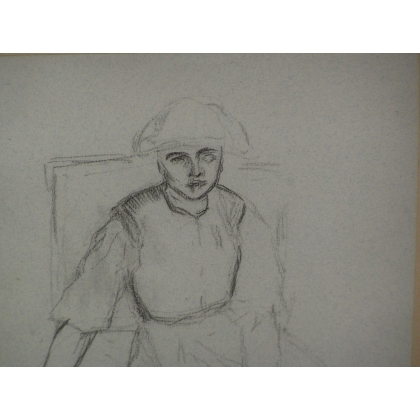  Dessin "Femme assise" signé O. Vautier sur  Moinat SA  - Antiquités décoration