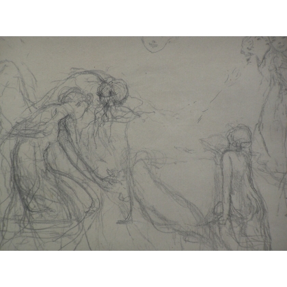 Drawing entitled ‘Characters’ by O. Vautier on Moinat SA – Antiques and decorative items