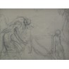 Drawing entitled ‘Characters’ by O. Vautier on Moinat SA – Antiques and decorative items