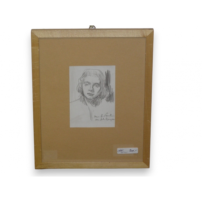  Dessin "Portrait" signé Pour O. sur  Moinat SA  - Antiquités décoration