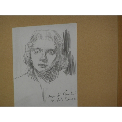  Dessin "Portrait" signé Pour O. sur  Moinat SA  - Antiquités décoration