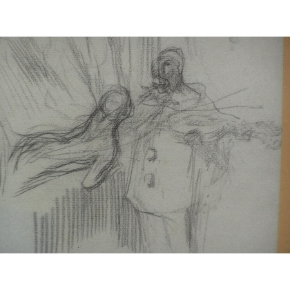  Dessin "Personnages" signé O. Vautier sur  Moinat SA  - Antiquités décoration