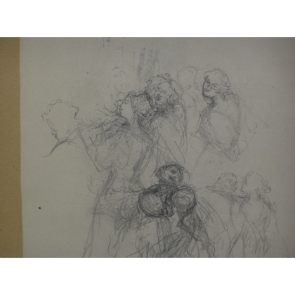  Dessin "Personnages" signé O. Vautier sur  Moinat SA  - Antiquités décoration