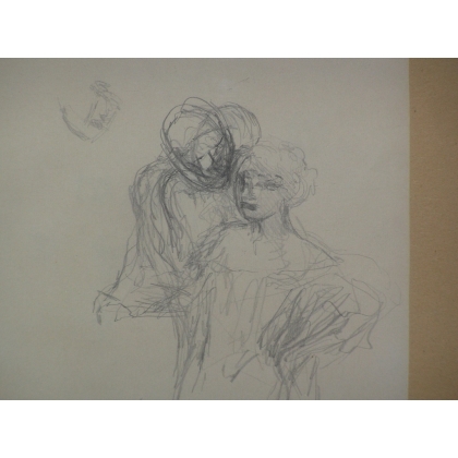  Dessin "Personnages" signé O. Vautier sur  Moinat SA  - Antiquités décoration