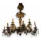 Lustre Napolèon III en bronze à 12 lumières