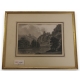Gravure "Village sur la colline"