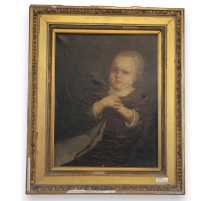 Huile sur toile "Enfant", non signée