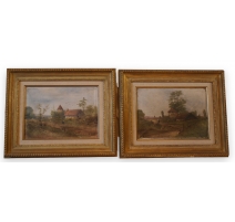 Paire de tableaux "paysages" signés A. VARNET