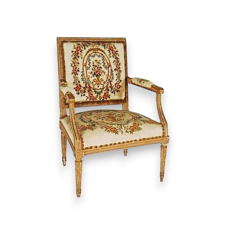 Louis XVI armchair lacquered b