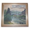 Paintings | Oil on canvas, ‘River’, monogrammed H.F Moinat SA  – Antiques and home décor
