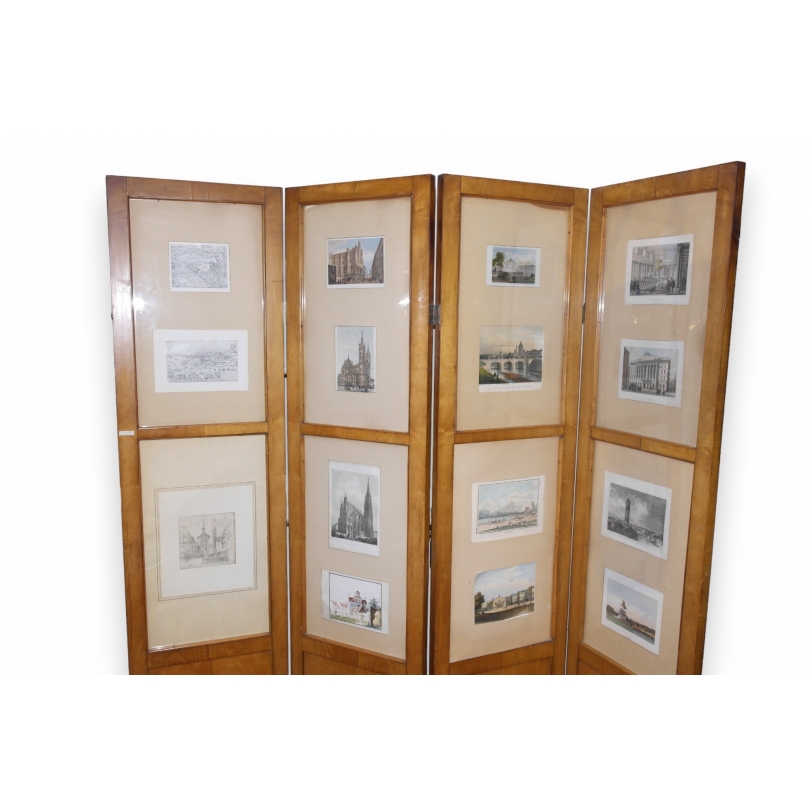 Paravent en bois Biedermeier à 5 volets
