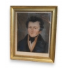 Pastel "portrait" sous verre daté 1837