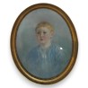 Tableau "portrait d'enfant", signé et  sur Moinat SA  - Antiquités décoration -  Gouaches, Aquarelles, Pastels