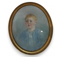 Pastel "Portrait d'enfant", signé