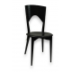 Chaise modèle Amalia anise en cuir noir