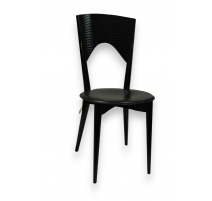 Chaise modèle Amalia anise en cuir noir