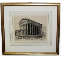 Gravure "Vienne - Le temple d'Auguste et Livie"