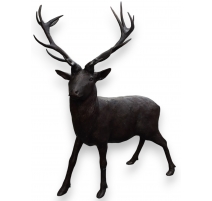 Cerf taille nature en bronze