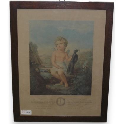 Gravure "La sagesse triomphe de  sur Moinat SA  - Antiquités décoration -  Gravures, Lithos