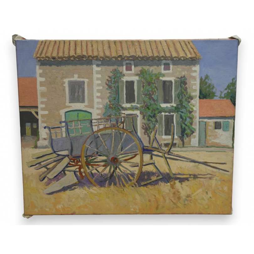 Paintings | Oil on canvas, ‘Charette’, unsigned, Moinat SA  – Antiques and home décor