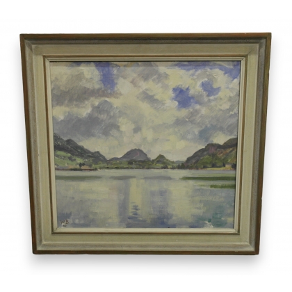 Huile sur toile \"Porto Ceresio\"