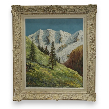 Tableau \"Montagnes\" signé FUCHS