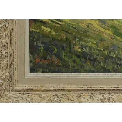 Paintings | Oil on canvas ‘Mountains’, signed FUCHS Moinat SA  – Antiques and home décor