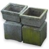 A pair of square plinths, made of moulded stone. From  Moinat SA  - Antiques and Decor