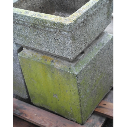 A pair of square plinths, made of moulded stone. From  Moinat SA  - Antiques and Decor