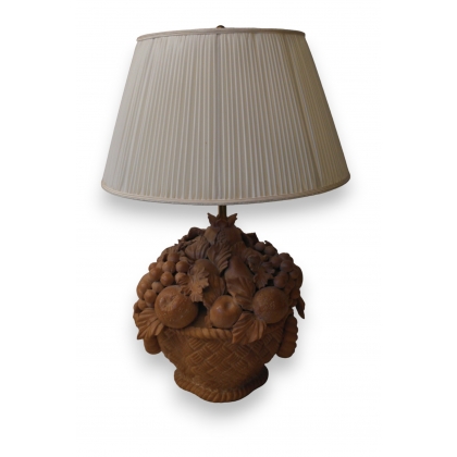  Lampe Italienne en terre cuite "panier sur  Moinat SA  - Antiquités décoration