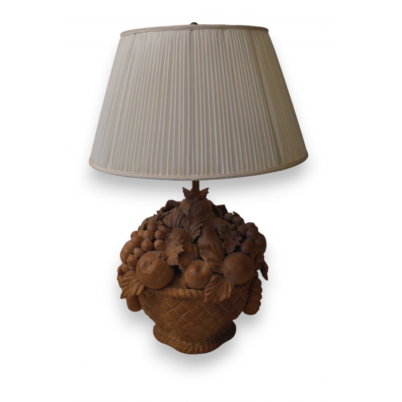 Lampe Italienne en terre cuite "panier de fruit"