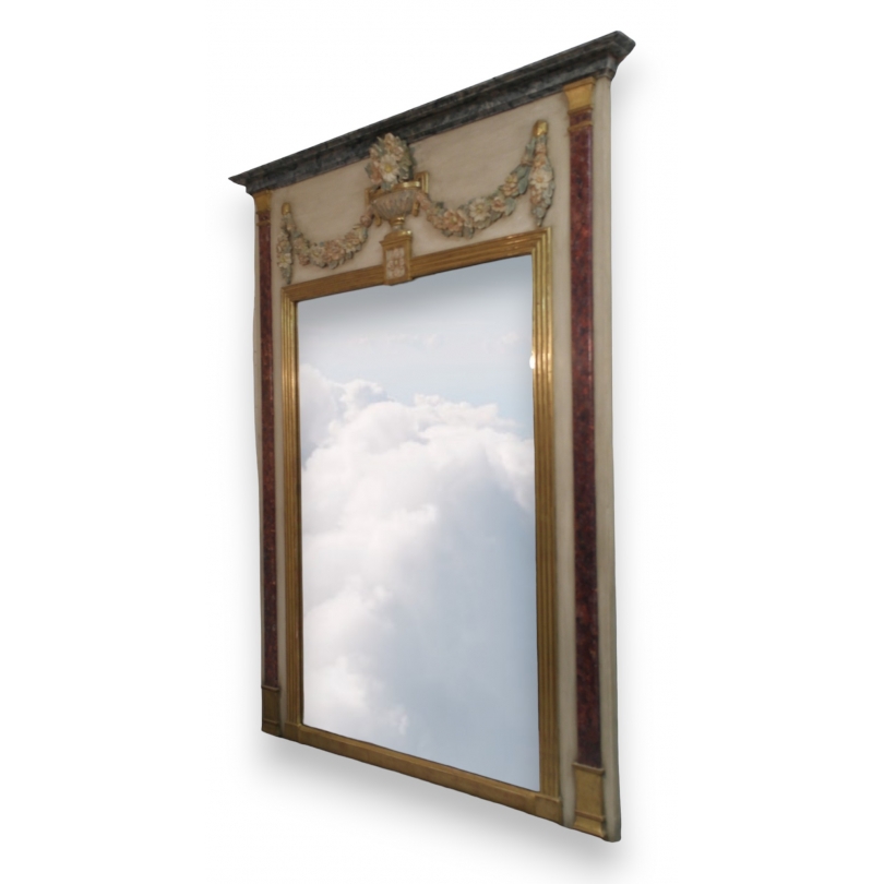  Trumeau style Louis XVI laqué sur  Moinat SA  - Antiquités décoration