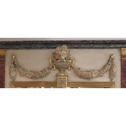  Trumeau style Louis XVI laqué sur  Moinat SA  - Antiquités décoration