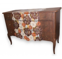 Commode "Fantaisie" en noyer et papier