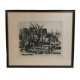 Lithographie "Personnage dans un jardin"