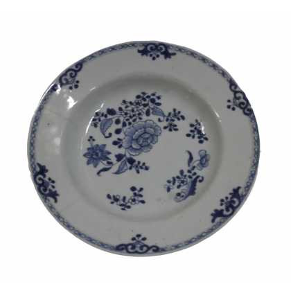 Assiette en porcelaine (bleu/blanc)