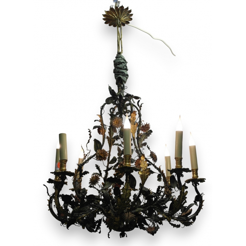 Italian painted iron chandelier at  Moinat SA  - Antiques and home décor