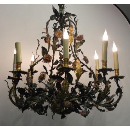 Italian painted iron chandelier at  Moinat SA  - Antiques and home décor