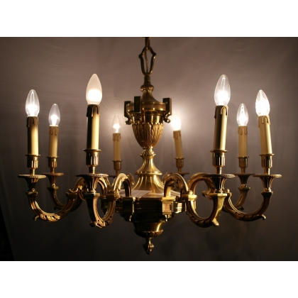 8-arm cast bronze chandelier – France at  Moinat SA  – Antiques and home décor
