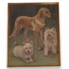 Huile sur toile \"3 chiens\" signée G. BURKARD