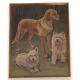 Huile sur toile "3 chiens" signée G. BURKARD